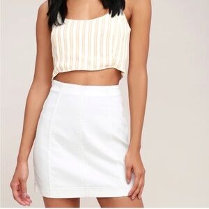 Free People Modern Femme White Denim Skirt 2